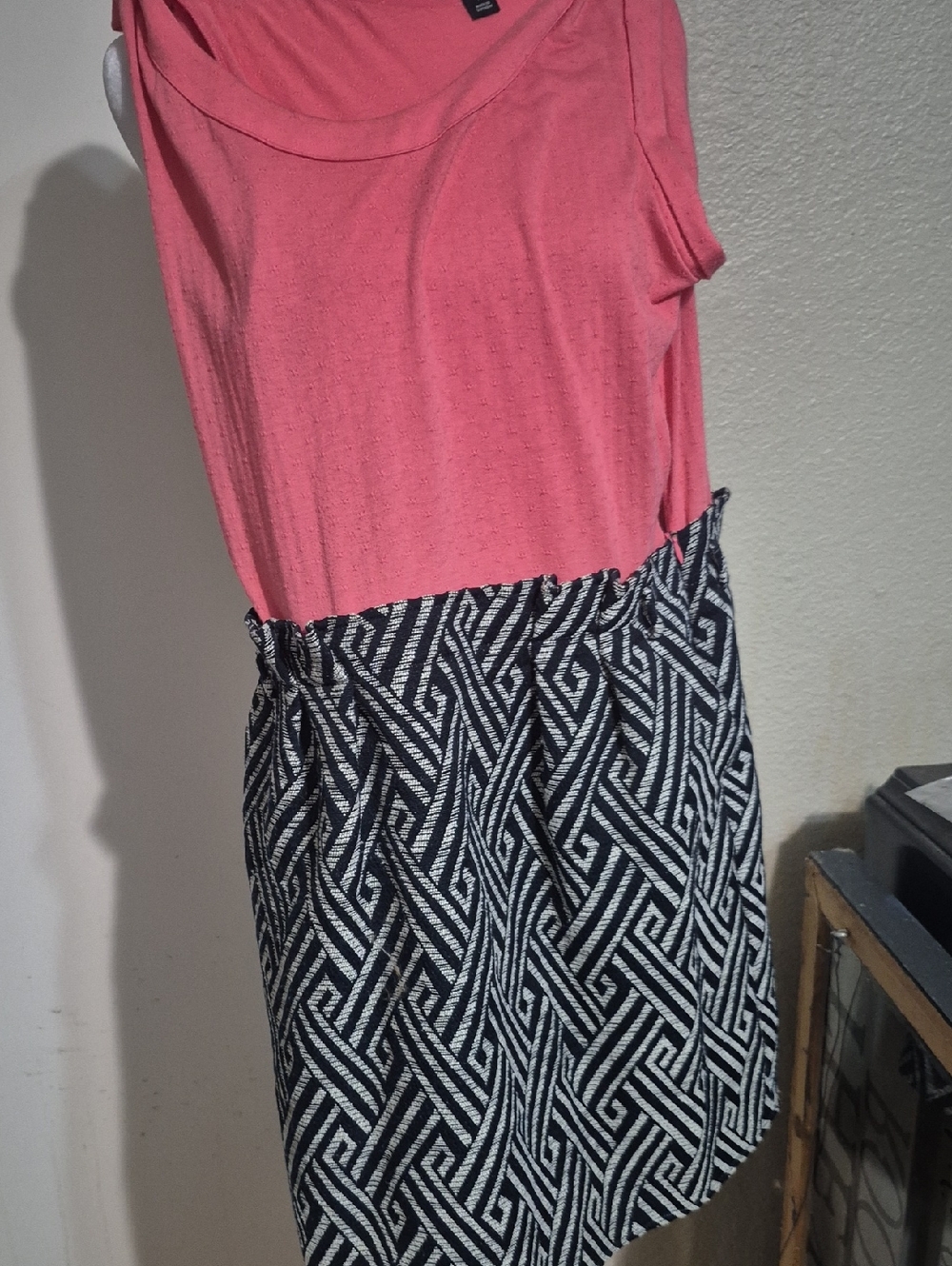 Pink and Black Patterned Dress